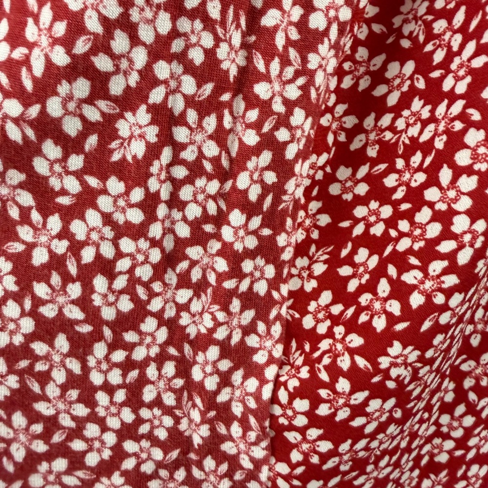 LOFT Sleeveless Blouse Women XXL Red Floral Henley Shell Pocket Top - Picture 15 of 16